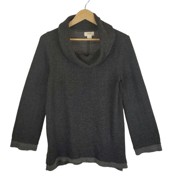 Maeve by Anthropologie Risa Hacci Charcoal Gray Cowl Neck Sweater Size M Medium - Picture 1 of 5